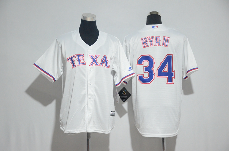 Youth 2017 MLB Texas Rangers #34 Ryan White Jerseys